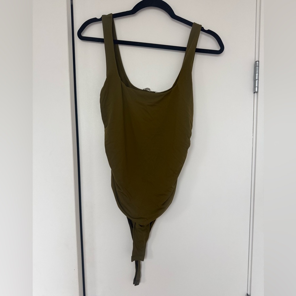 Zara Olive Green Scoop Neck Bodysuit